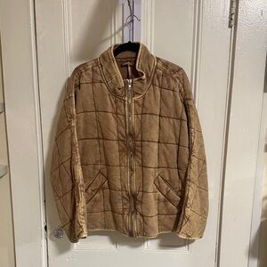 Free People Tan Quilted Jacket